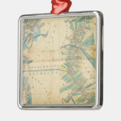 Diagramm des unteren Fluss Mississipi Silbernes Ornament (Links)