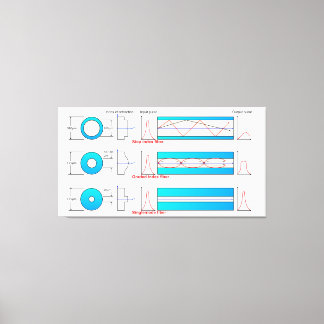 Diagramm-Diagramm Optische Fasertypen Multimode  Leinwanddruck