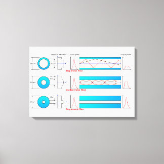 Diagramm-Diagramm Optische Fasertypen Multimode Leinwanddruck