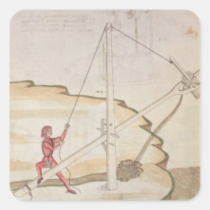 Diagramm einer Methode der Lieferung des Wassers Quadratischer Aufkleber