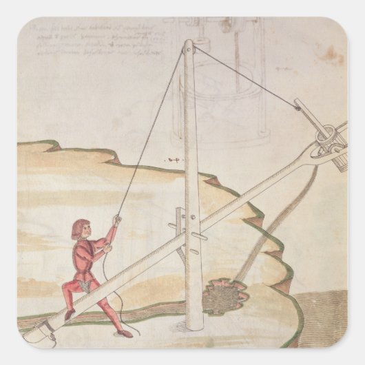 Diagramm einer Methode zur Wasserversorgung Quadratischer Aufkleber (Vorderseite)