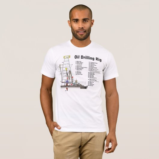 Diagramm eines Erdölbohrungs-Anlage-Turms T-Shirt (Vorne ganz)
