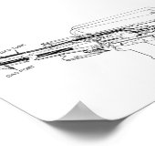 Diagramm eines Gewehr M16, das Poster feuert (Ecke)