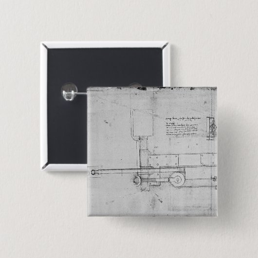 Diagramm eines mechanischen Bolzens Button (Vorne & Hinten)