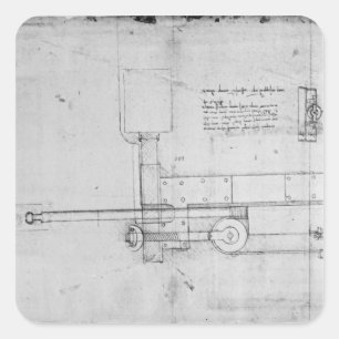 Diagramm eines mechanischen Bolzens Quadratischer Aufkleber