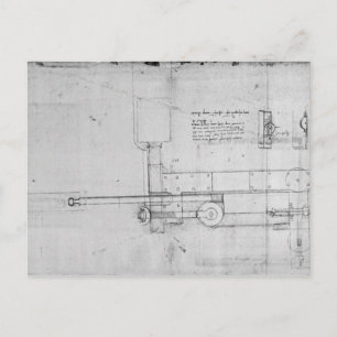 Diagramm eines mechanischen Bolzes Postkarte