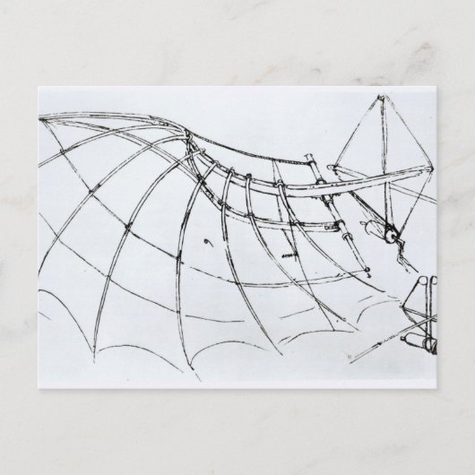 Diagramm eines mechanischen Flügels Postkarte (Vorderseite)