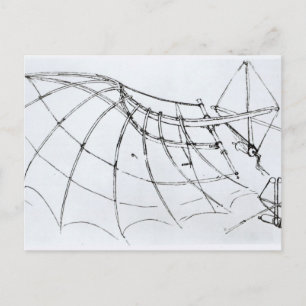 Diagramm eines mechanischen Flügels Postkarte