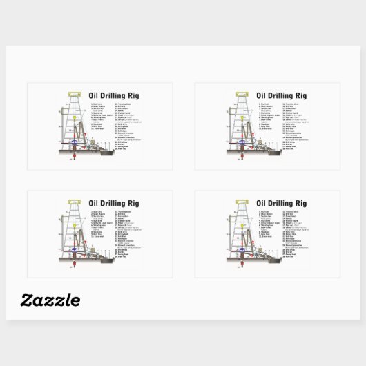 Diagramm eines Ölbohrturms Rechteckiger Aufkleber (Blatt)