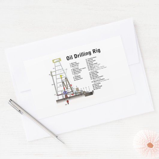 Diagramm eines Ölbohrturms Rechteckiger Aufkleber (Umschlag)