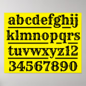 Diagramm für Alphabete und Zahlen Poster (Vorne)