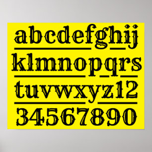 Diagramm für Alphabete und Zahlen Poster