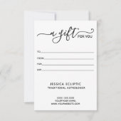 Diagramm — Geschenkgutschein (Rückseite)