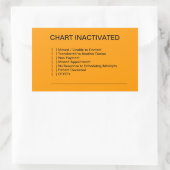Diagramm Inaktivierte Medical Chart Labels (Orange Rechteckiger Aufkleber (Tasche)