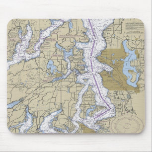 Diagramm-Mausunterlage Washingtons Puget Sound Mousepad