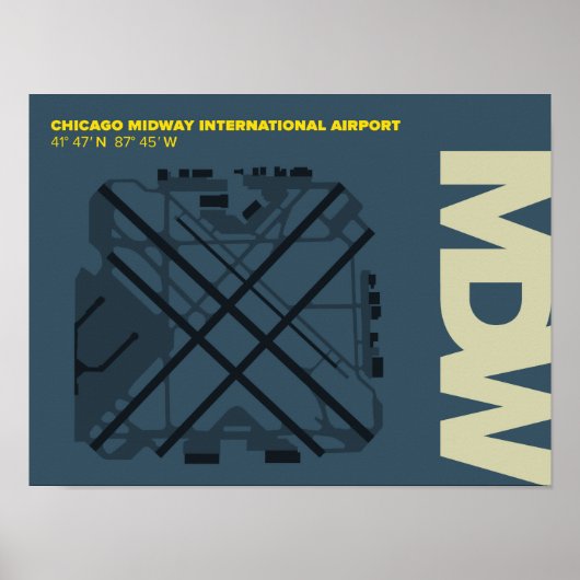 Diagramm Poster des Chicago Midway Airport (MDW) (Vorne)