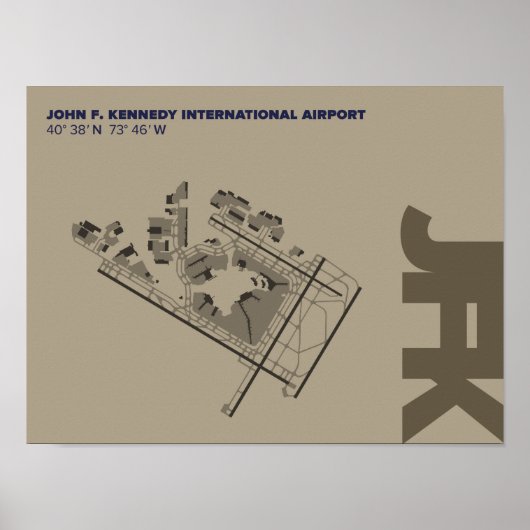 Diagramm Poster des Flughafens Kennedy (JFK) (Vorne)