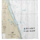 Diagramm Stuart FL Längengrad Breite Duschvorhang (Vorderseite)