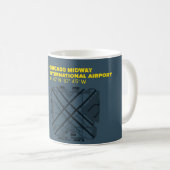 Diagramm-Tasse Chicagos mittlere Flughafen-(MDW) Kaffeetasse (VorderseiteRechts)