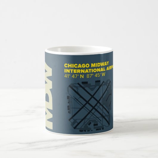 Diagramm-Tasse Chicagos mittlere Flughafen-(MDW) Kaffeetasse (Mittel)