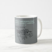 Diagramm-Tasse Detroit-Flughafen-(DTW) Kaffeetasse (VorderseiteRechts)
