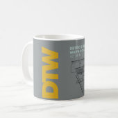 Diagramm-Tasse Detroit-Flughafen-(DTW) Kaffeetasse (Vorderseite Links)