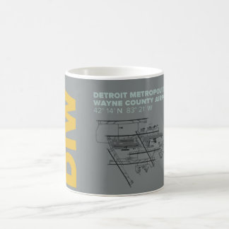 Diagramm-Tasse Detroit-Flughafen-(DTW) Kaffeetasse