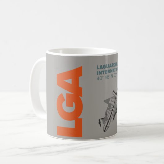 Diagramm-Tasse LaGuardia-Flughafen-(LGA) Kaffeetasse (Vorderseite Links)
