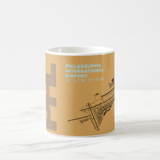 Diagramm-Tasse Philadelphia-Flughafen-(PHL) Kaffeetasse (Mittel)