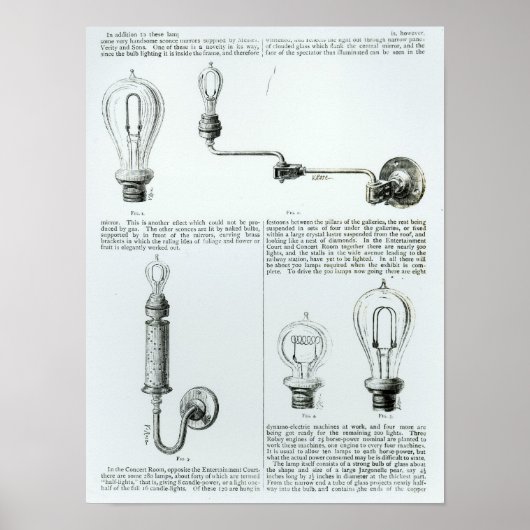 Diagramme der Glühlampen und ihre Klammern Poster (Vorne)