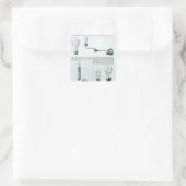 Diagramme der Glühlampen und ihre Klammern Quadratischer Aufkleber (Tasche)