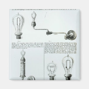 Diagramme der Glühlampen und ihrer Klammern Magnet