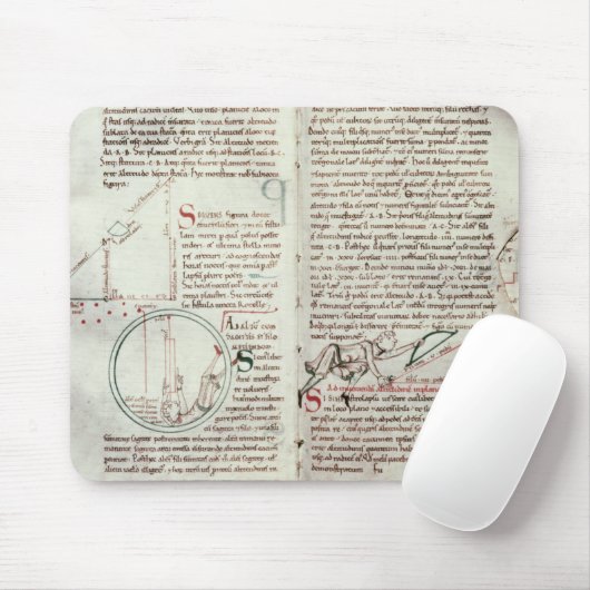 Diagramme der Maße und des Textes (Pergament) Mousepad (Mit Mouse)