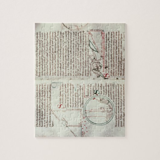 Diagramme der Maße und des Textes (Pergament) Puzzle (Vertikal)