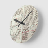 Diagramme der Maße und des Textes (Pergament) Runde Wanduhr (Winkel)
