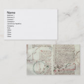 Diagramme der Maße und des Textes (Pergament) Visitenkarte (Vorne/Hinten)