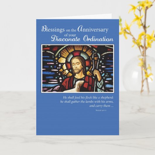 Diakonate Ordination Jubiläumsshepherd, Deacon Karte (Gelbe Blume)