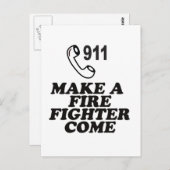 DIAL 911 FEUER POSTKARTE (Vorne/Hinten)