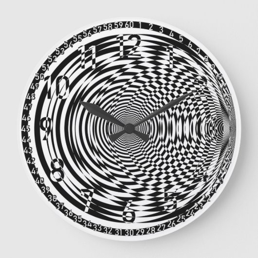 dial black clock arabesque negative spaces große wanduhr (Vorderseite)