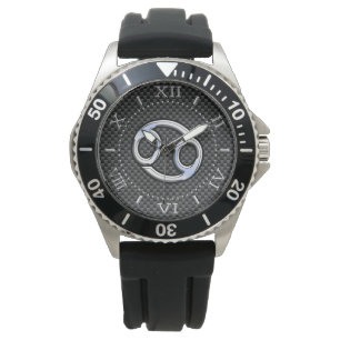 Dial für die Kohlefaser-Kohlensymbol Krebs Armbanduhr