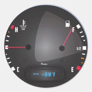 Dial für Kraftstoff und Temperatur Runder Aufkleber
