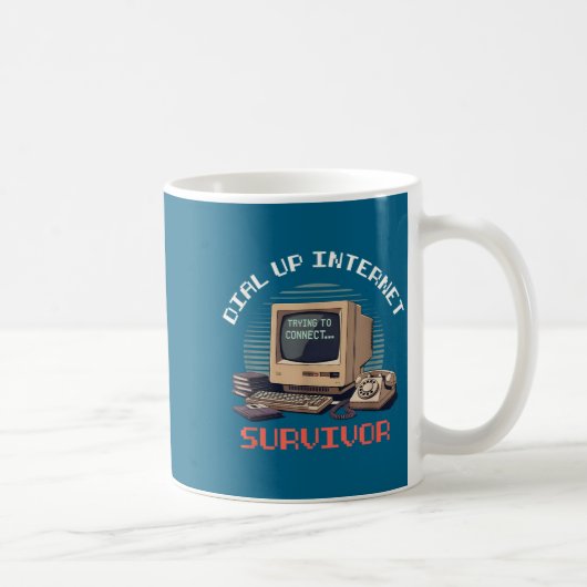 Dial Up Internet Survivor Funny Retro Computer Lov Kaffeetasse (Rechts)