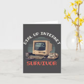 Dial Up Internet Survivor Funny Retro Computer Lov Karte (Gelbe Blume)