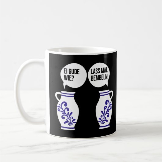 Dialect Hessen Apples Bembel Cider Jug Egg Gourd W Kaffeetasse (Links)