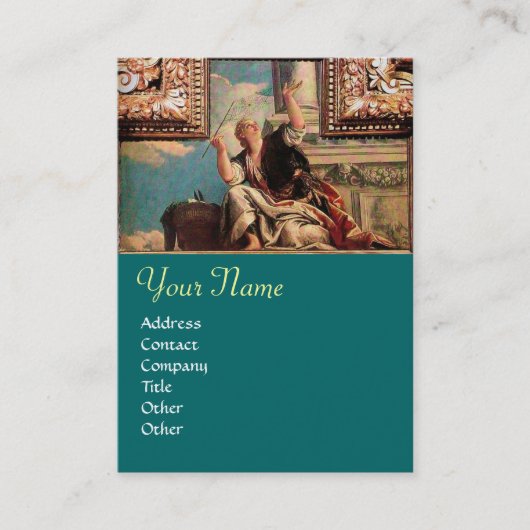 DIALECTICS-MONOGRAMM, blau-grün Visitenkarte (Vorderseite)