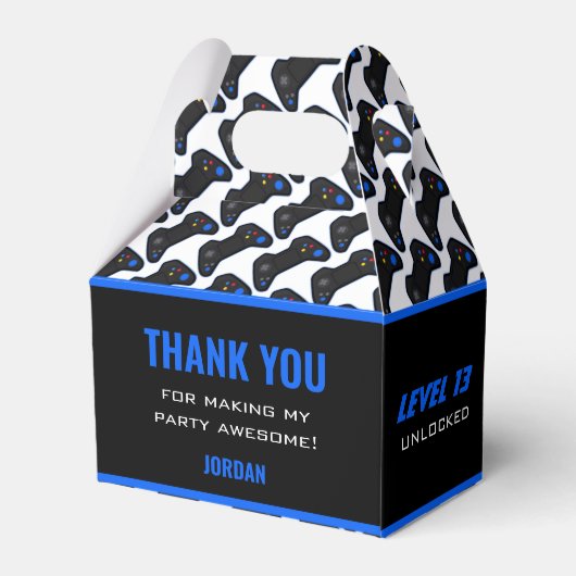 Dialogfeld "Blue Video Game Controller" Geschenkschachtel (Rückseite)