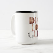 Dialogue Faces Gradient Letters Mug Zweifarbige Tasse (Vorderseite Links)