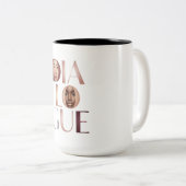 Dialogue Faces Gradient Letters Mug Zweifarbige Tasse (VorderseiteRechts)