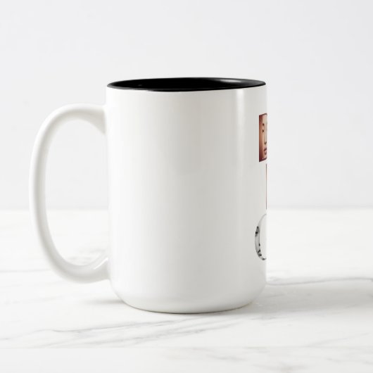 Dialogue Faces Gradient Letters Mug Zweifarbige Tasse (Links)