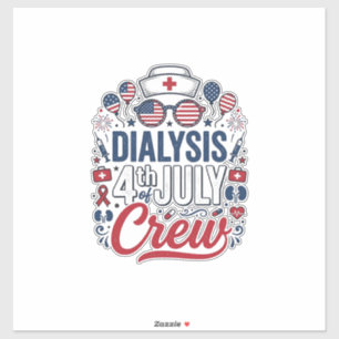 Dialyse 4. Juli Crew Krankenschwester Patriotische Aufkleber